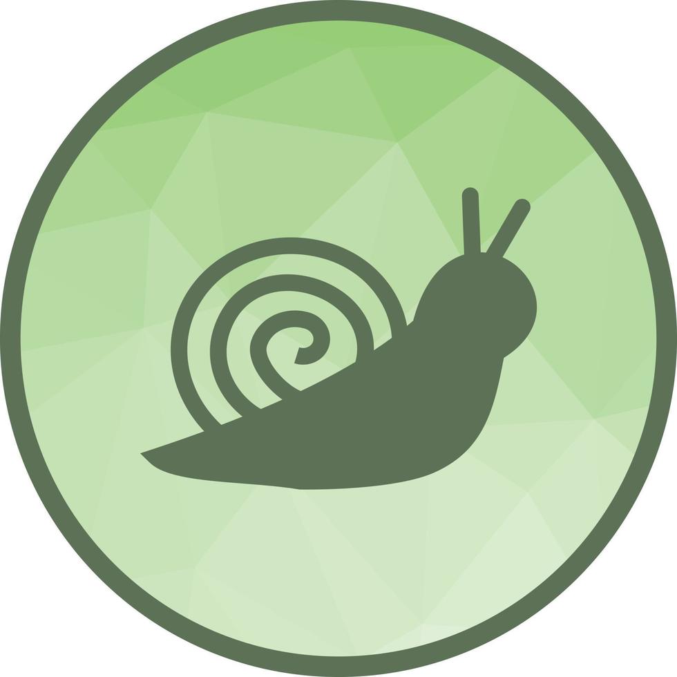 mascota caracol icono de fondo de baja poli vector