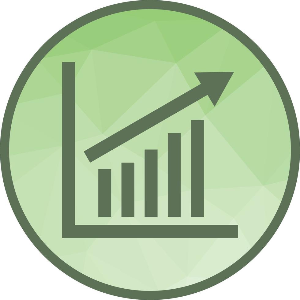 Escalating Bar Graph Low Poly Background Icon vector