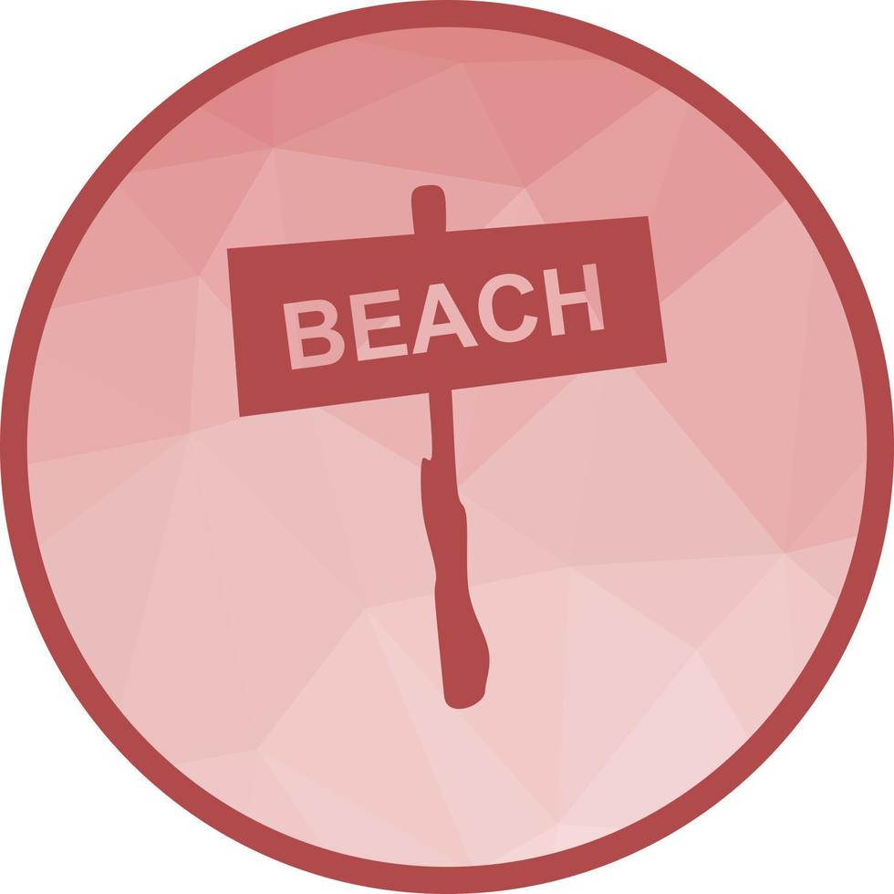 signo de playa icono de fondo de baja poli vector
