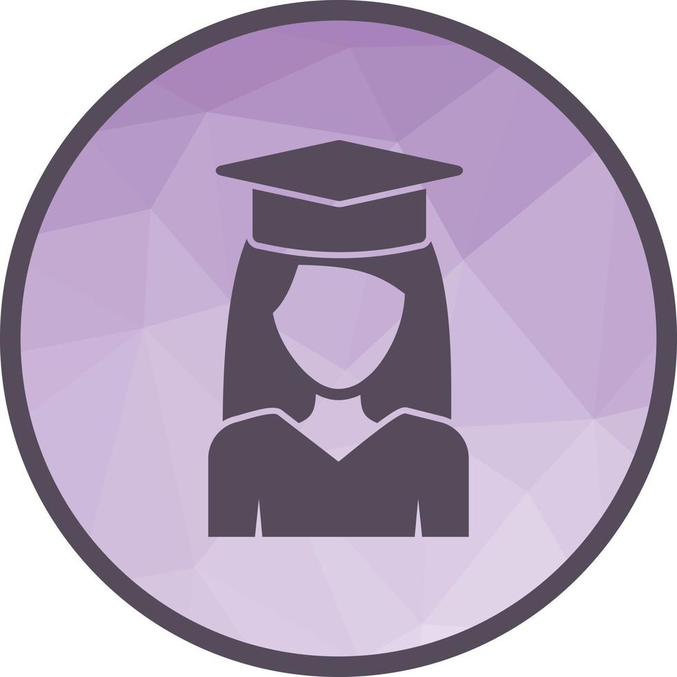 Graduated Lady Low Poly Background Icon vector