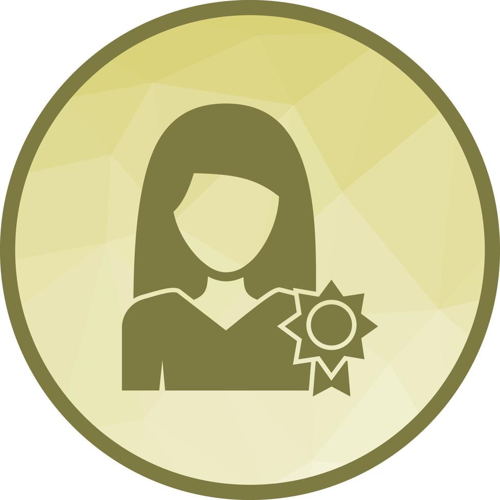 Awarded Lady Low Poly Background Icon vector