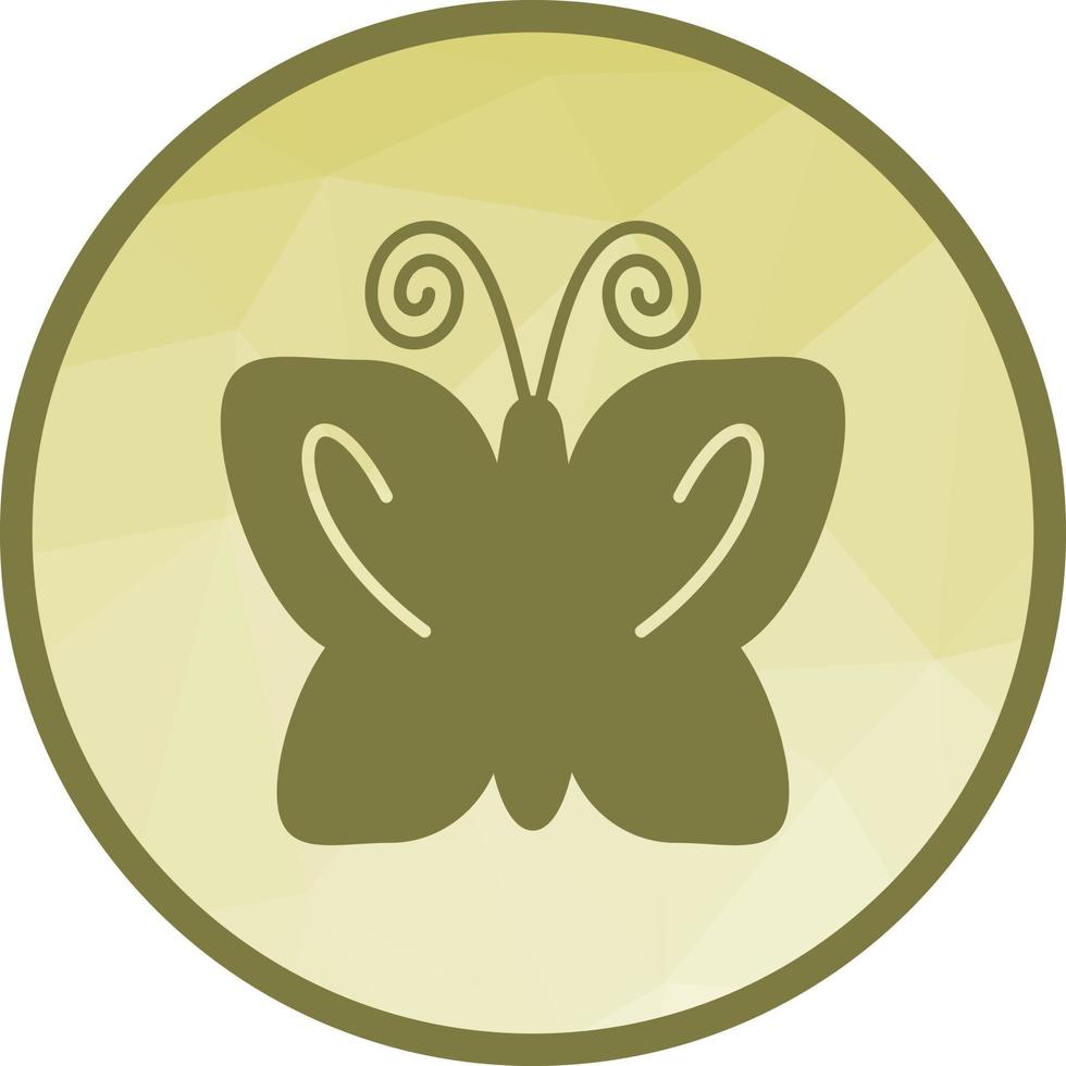 mariposa ii icono de fondo de baja poli vector