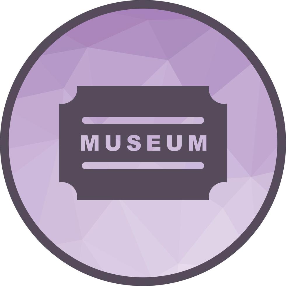 icono de fondo de baja poli de etiqueta de museo vector