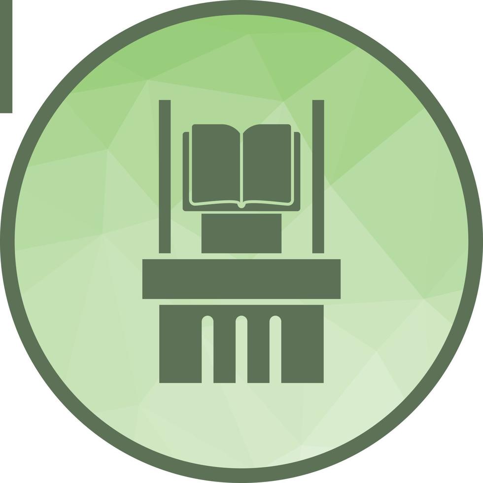 Ancient Book Exhibit Low Poly Background Icon vector