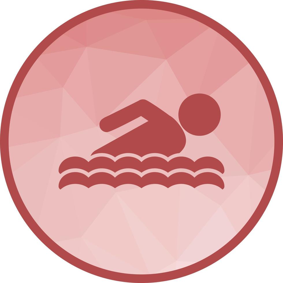 icono de fondo de natación de baja poli vector