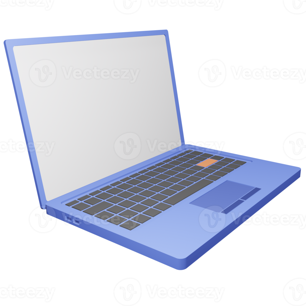 3d il computer portatile e attrezzatura icona, ufficio forniture il computer portatile per attività commerciale png