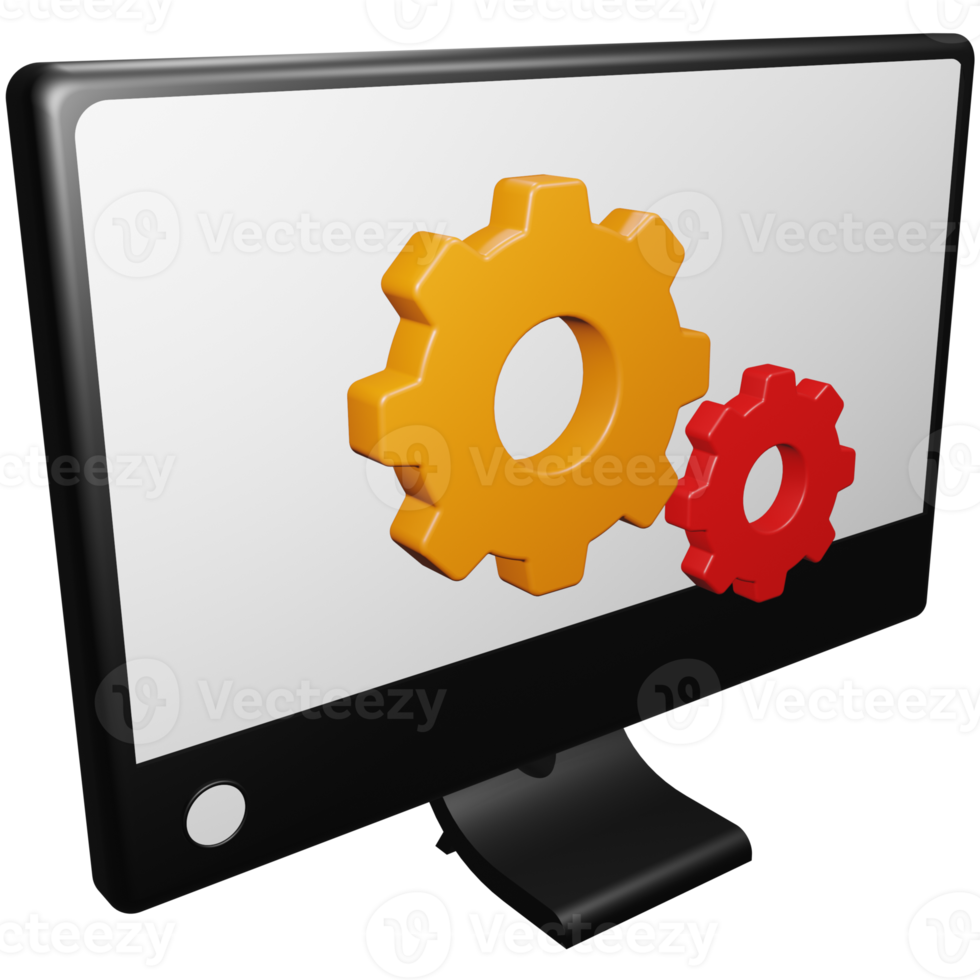 computer setup and monitor, business strategy png