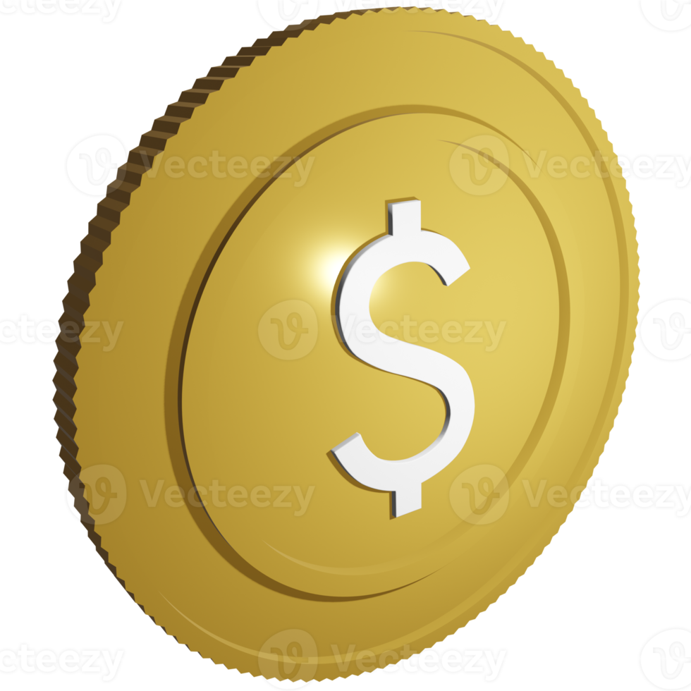 3d dollar coin png