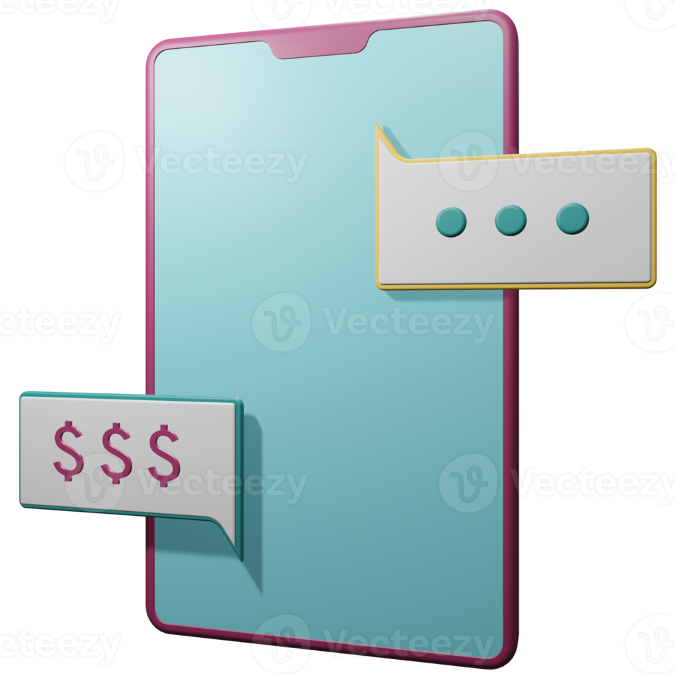 business conversation 3d icon on smartphone device png