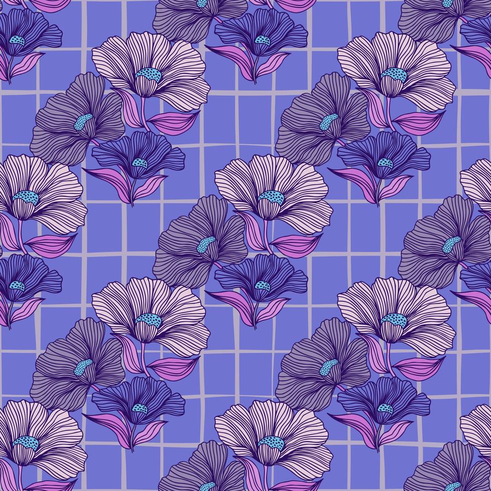 línea de flor abstracta de patrones sin fisuras. fondo sin fin de contorno vintage floral delicado. estilo retro. vector