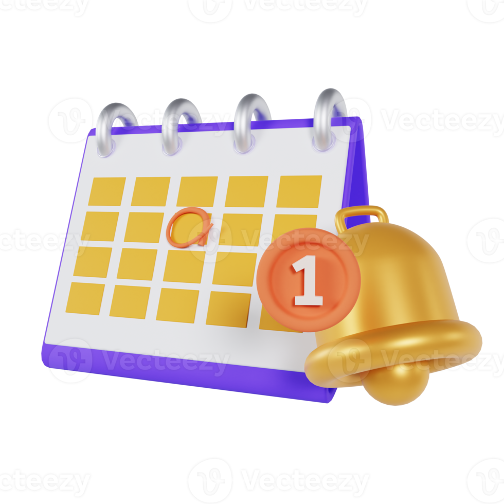 3d kalender kennisgeving png