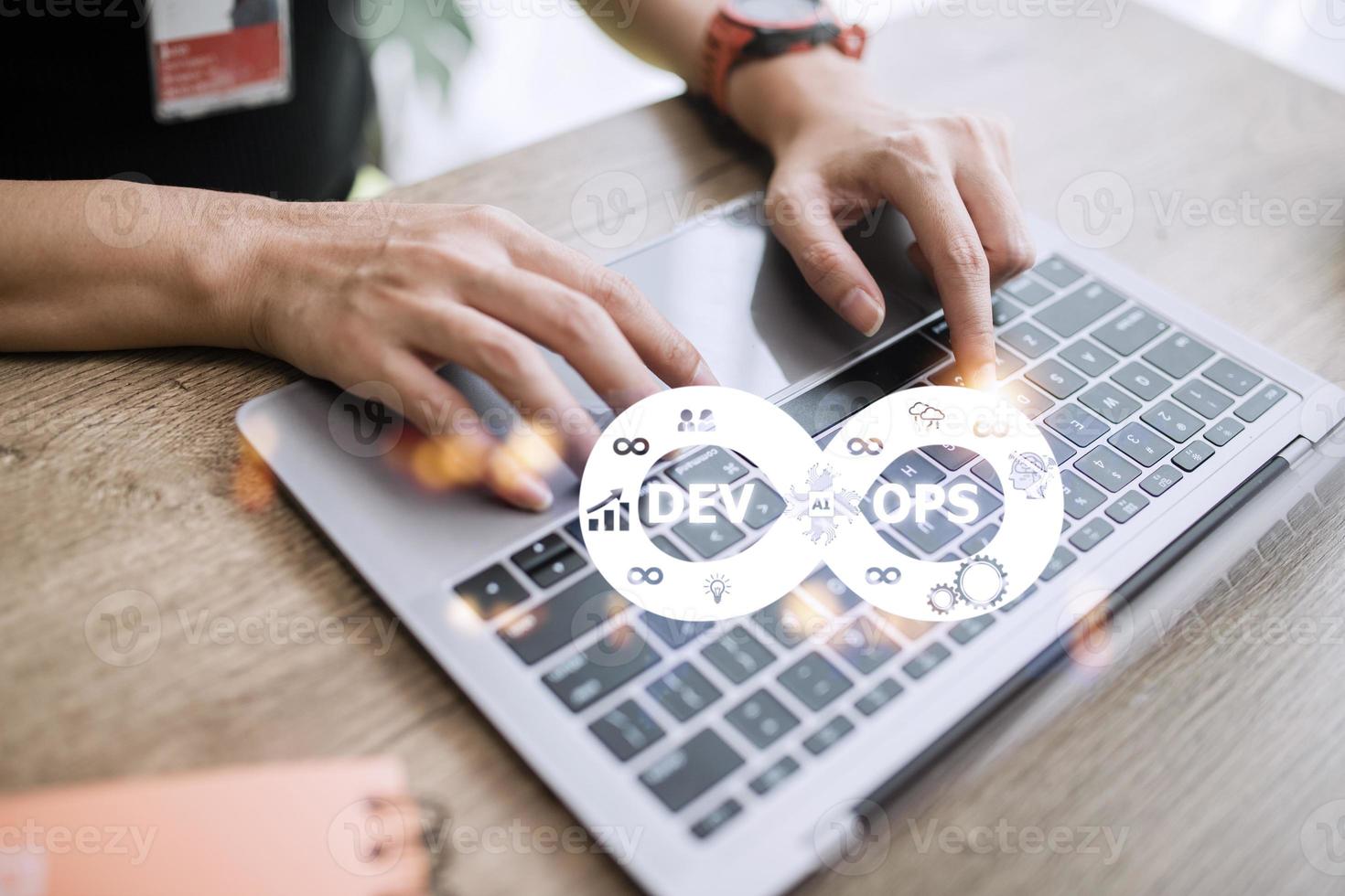 DevOps Methodology Development Operations agil programming technology concept. photo