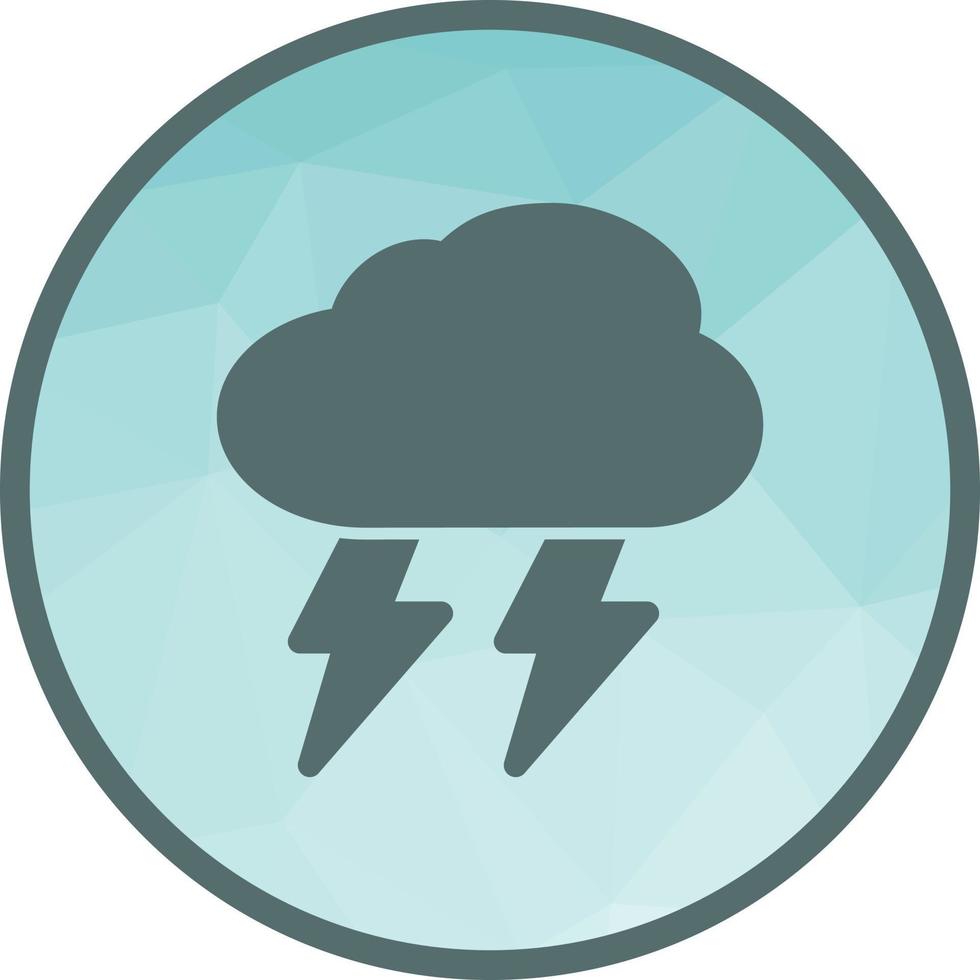 Thunderstorm Low Poly Background Icon vector