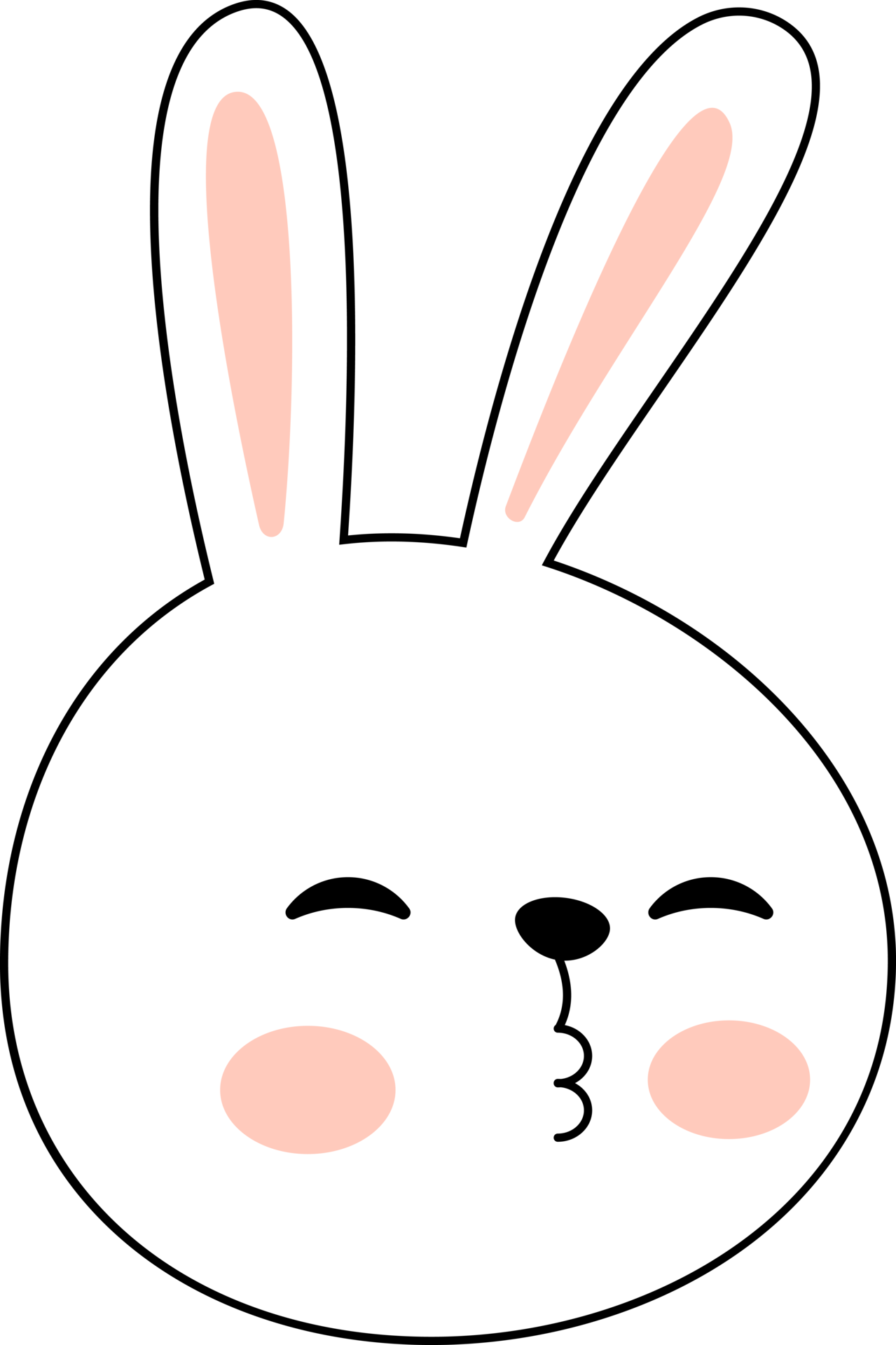 Cute rabbit happy face character. 16690885 PNG