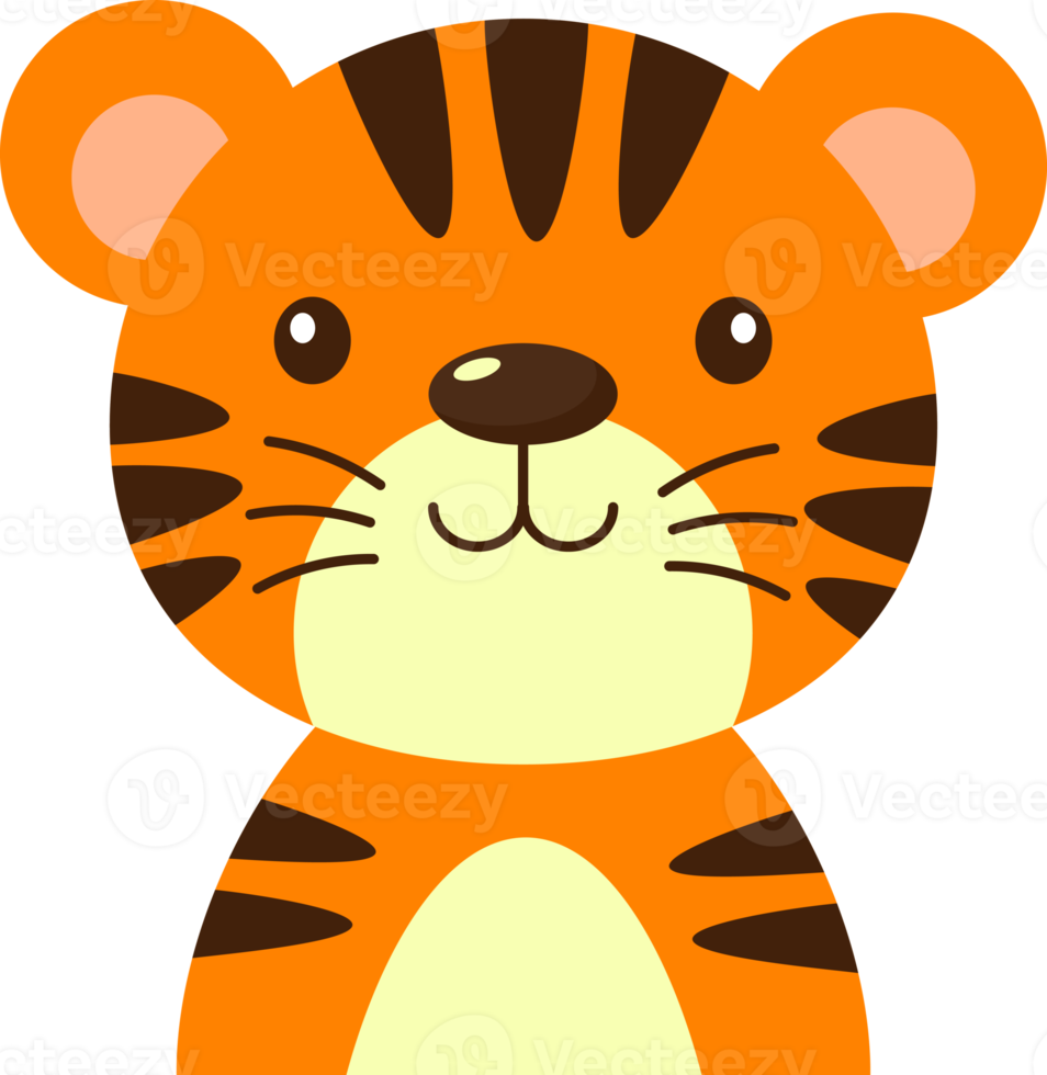 Free linda ilustración de dibujos animados de tigre para niños 16690893 PNG  with Transparent Background