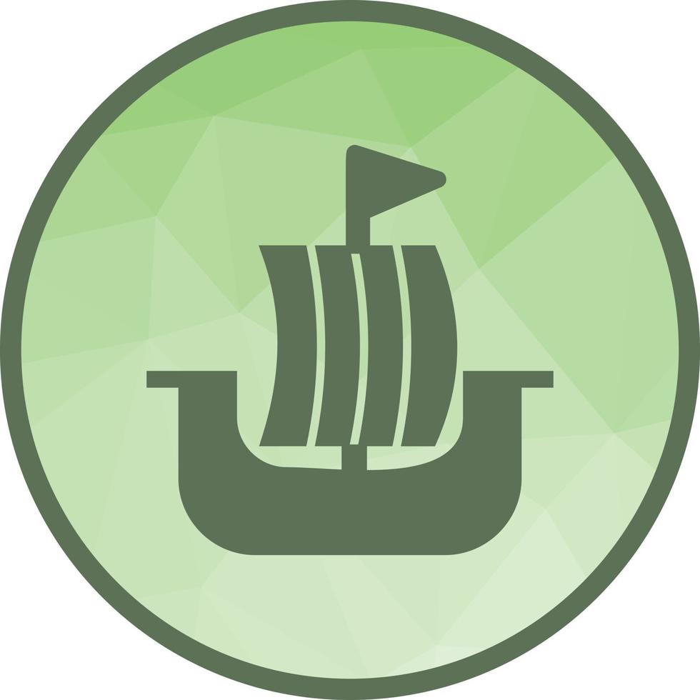 Viking Ship Low Poly Background Icon vector