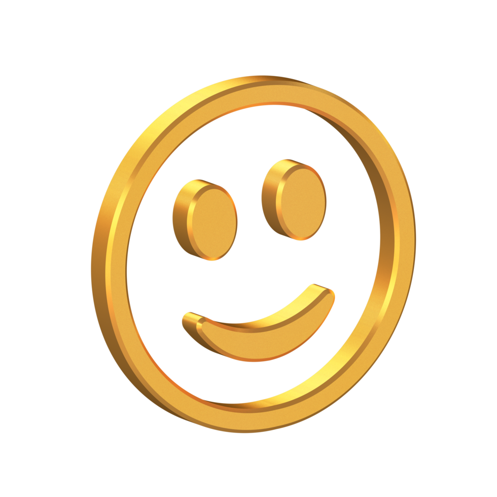 sorriso ícone 3d emoji isolado com fundo transparente, renderização em 3d png