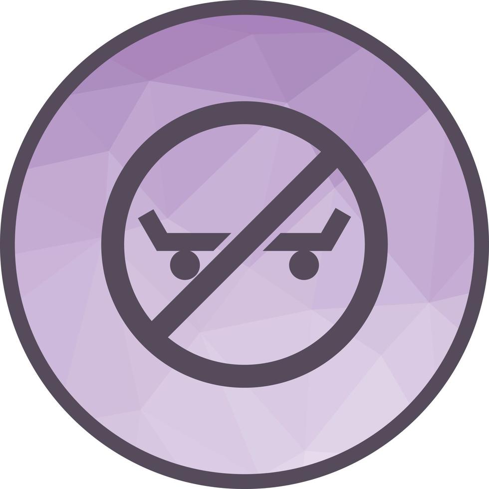 No Skating Low Poly Background Icon vector