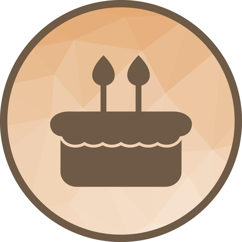 pastel de cumpleaños icono de fondo de baja poli vector