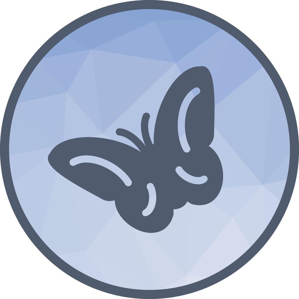mariposa volando icono de fondo de baja poli vector