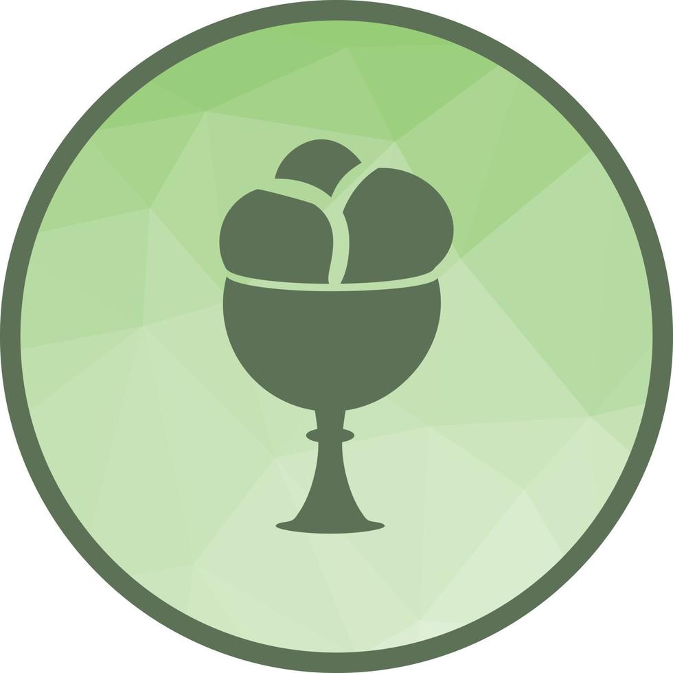 copa de helado icono de fondo de baja poli vector