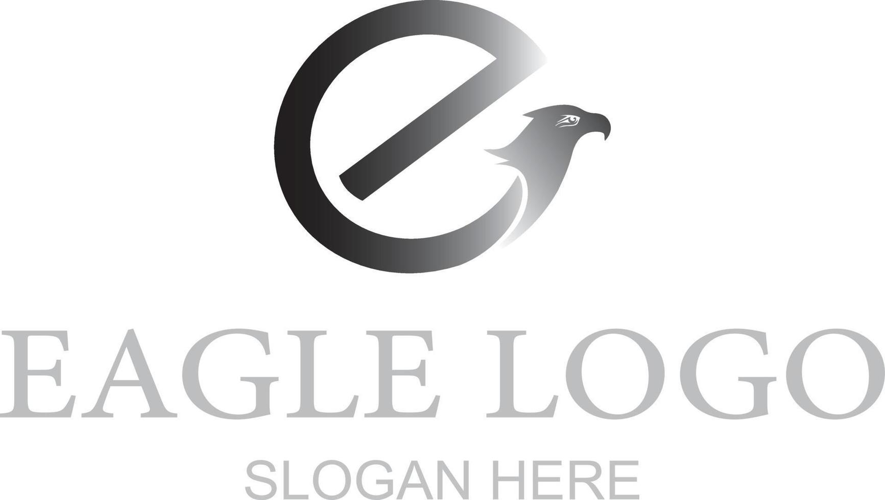 leter e with eagle logo vector