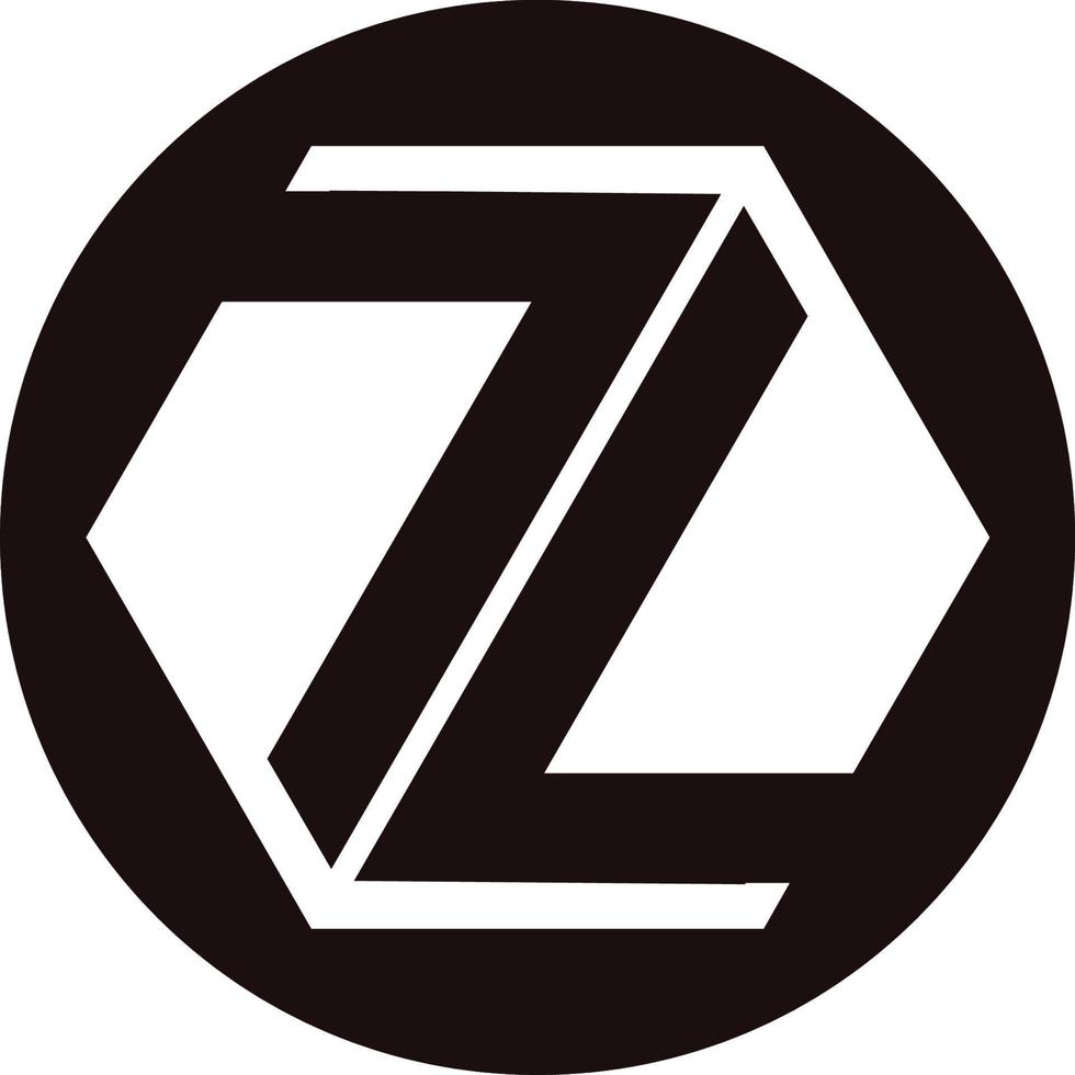 letter z logo with round and diagonal style vector