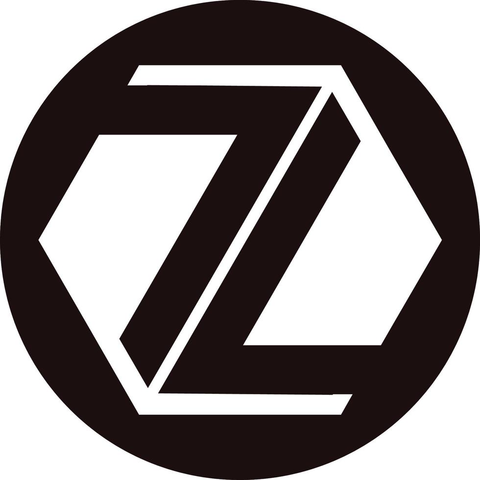 logotipo de la letra z con estilo redondo y diagonal vector