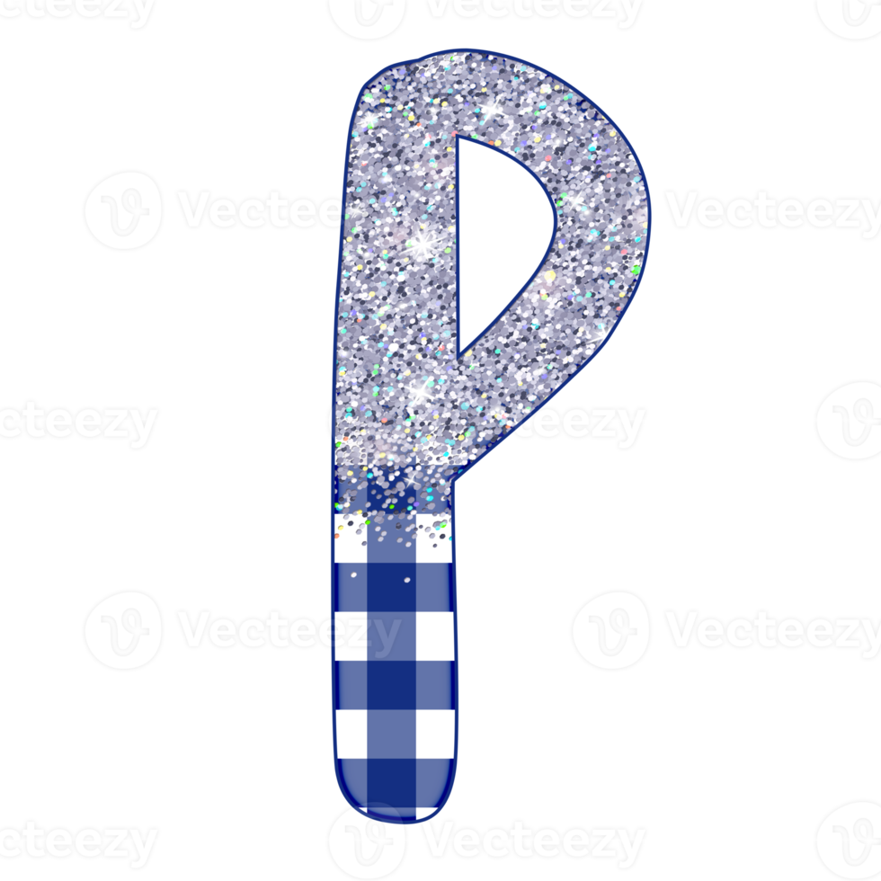 Half Silver Glitter Alphabet png