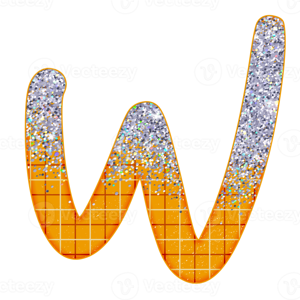 Half Silver Glitter Alphabet png