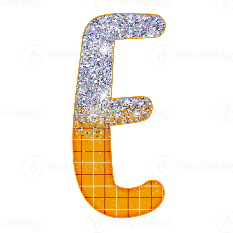 Half Silver Glitter Alphabet png