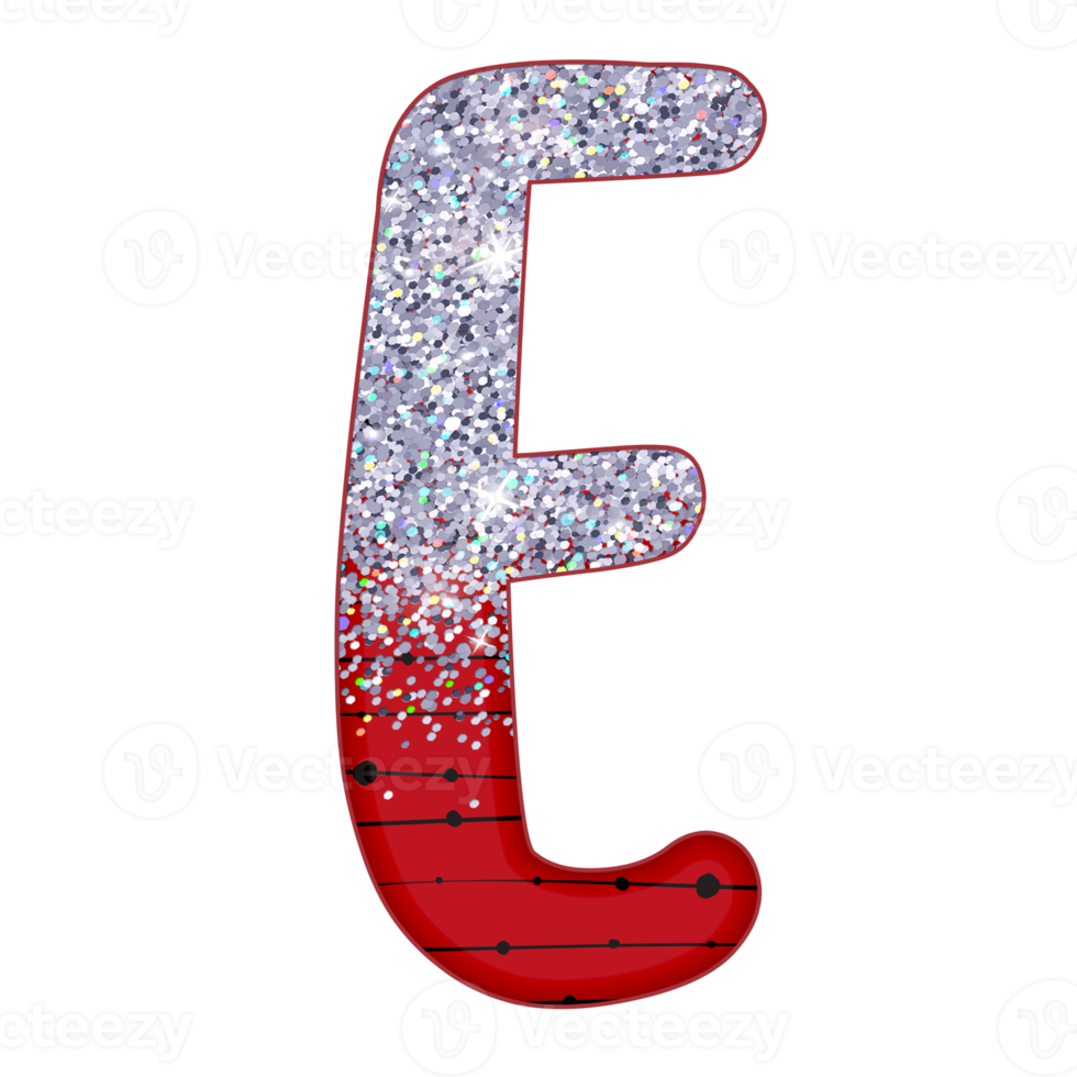 Half Silver Glitter Alphabet png