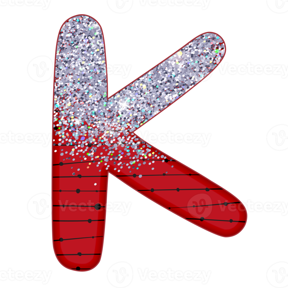 Half Silver Glitter Alphabet png