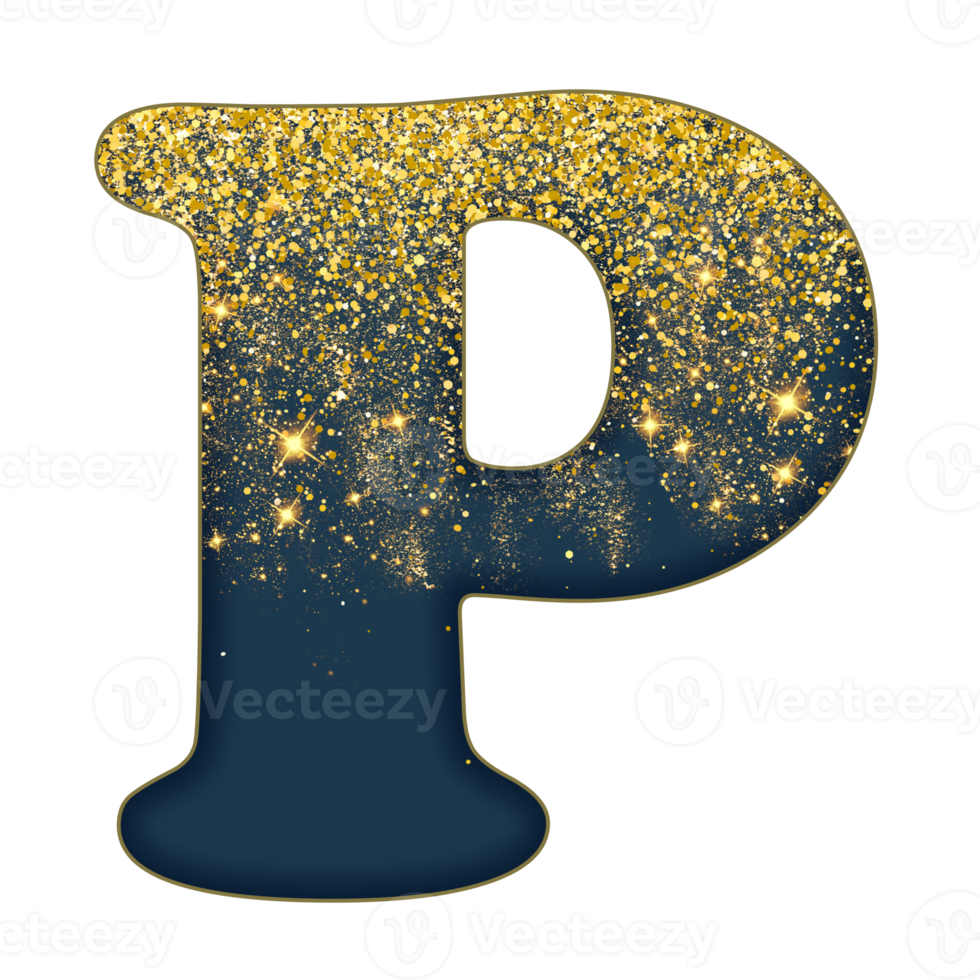 Half Gold Glitter Alphabet png