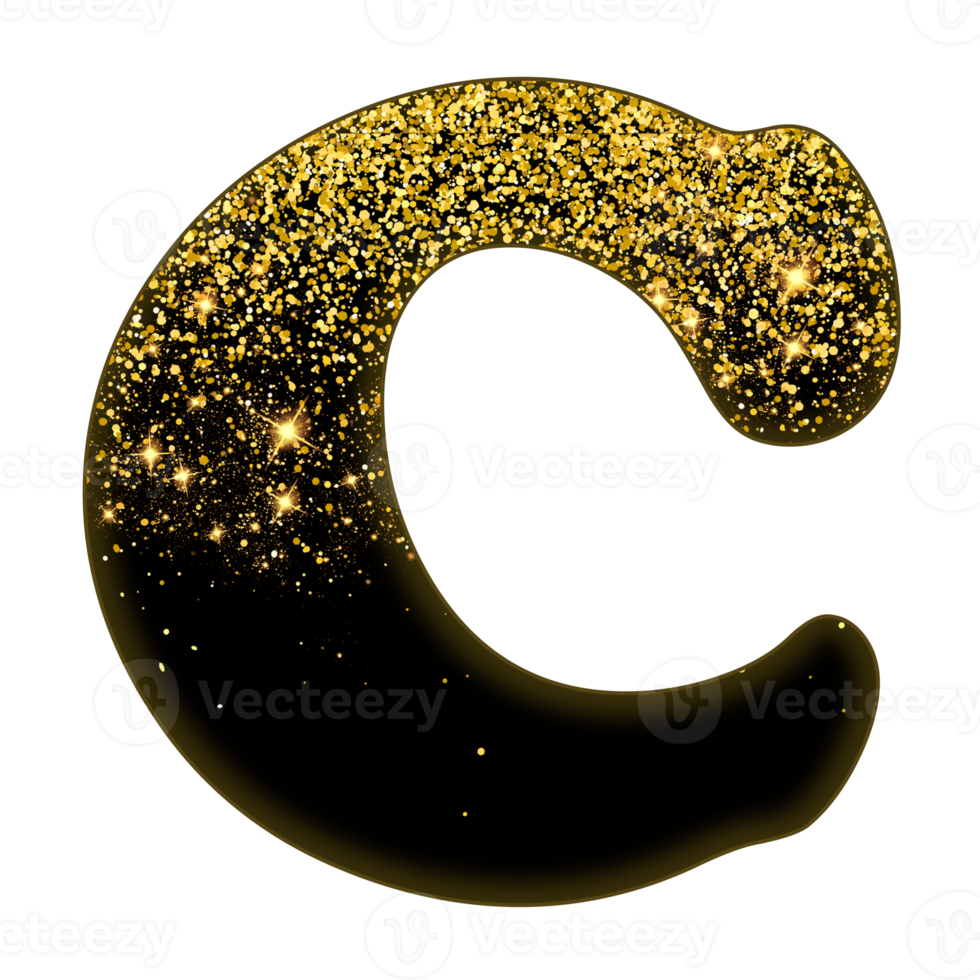 Half Gold Glitter Alphabet png