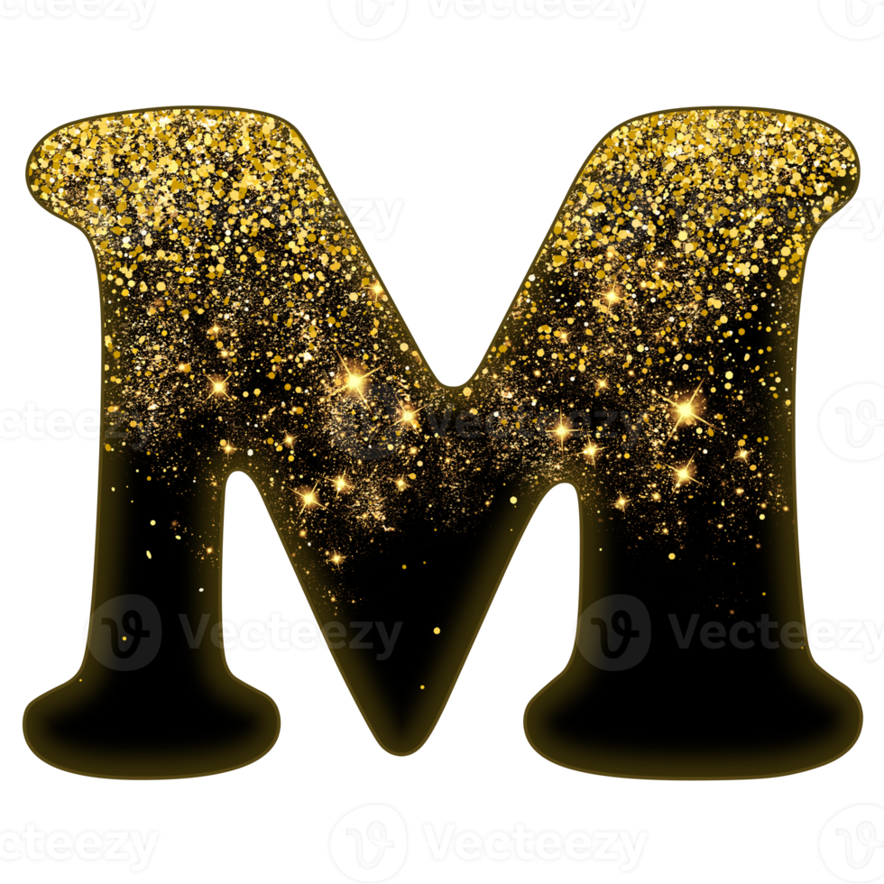 Half Gold Glitter Alphabet png