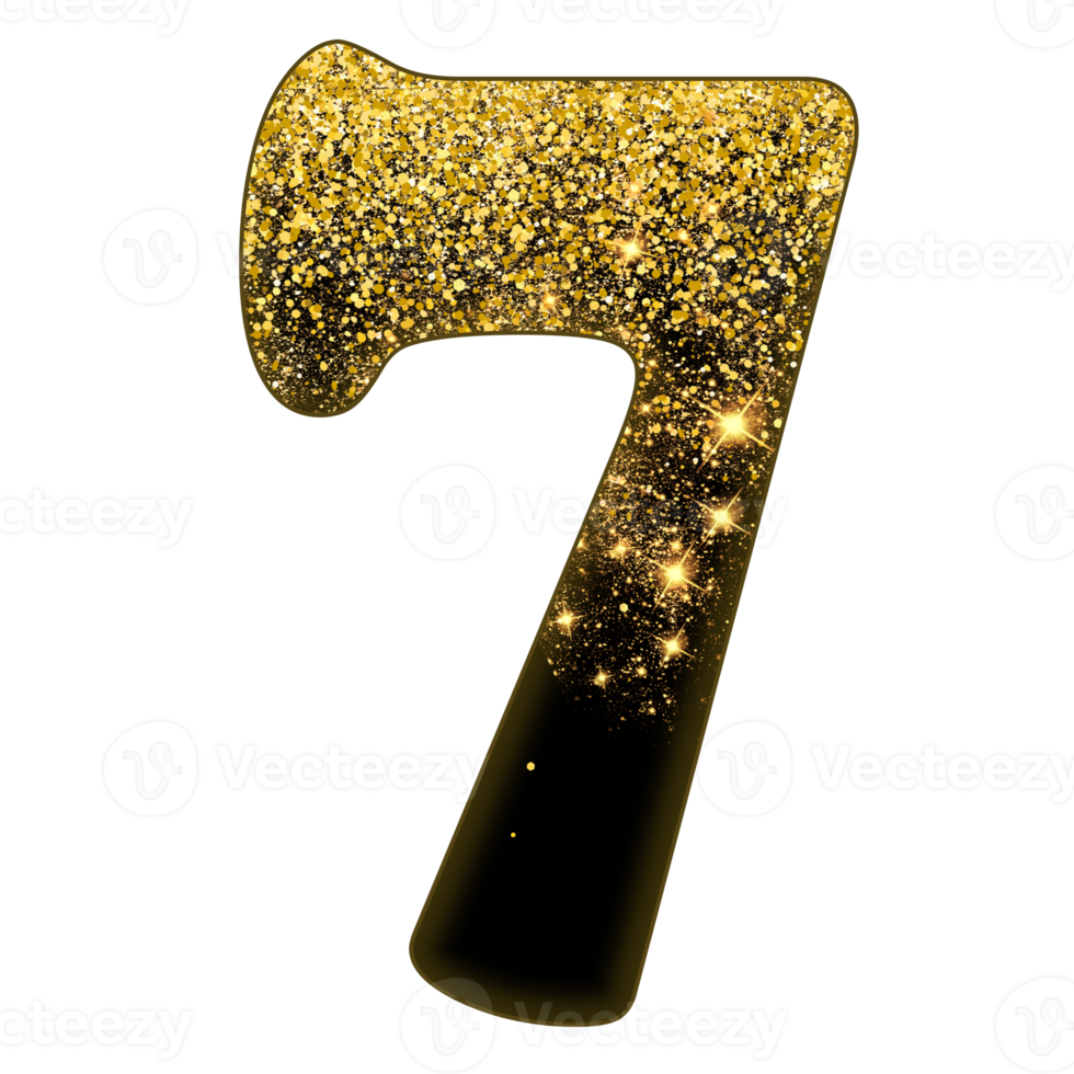 Half Gold Glitter Number 16691614 PNG