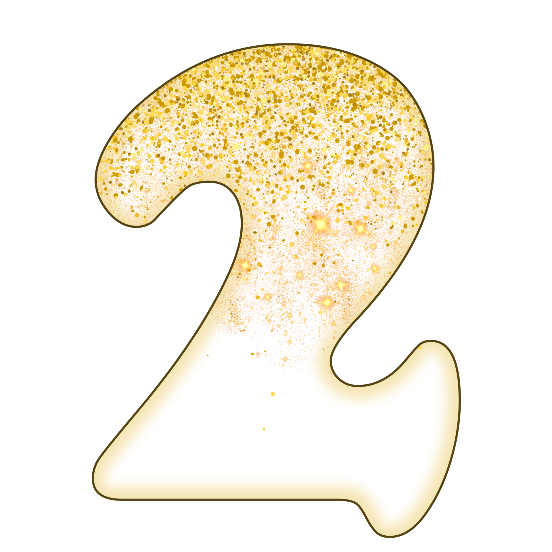 Half Gold Glitter Number 16691628 PNG