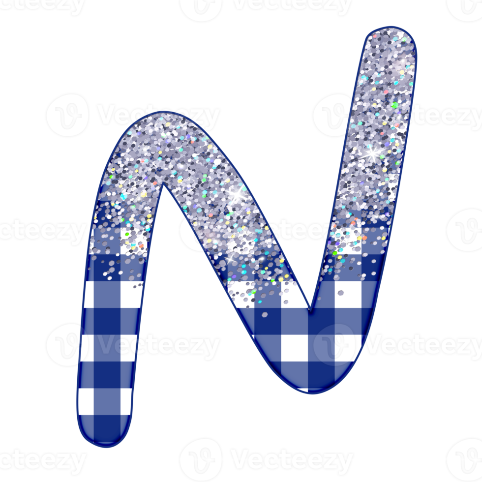 Half Silver Glitter Alphabet png