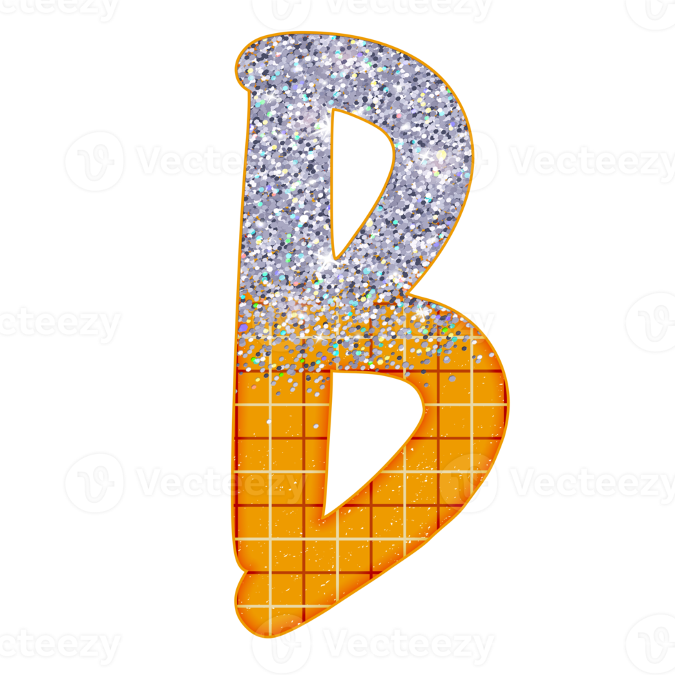 Half Silver Glitter Alphabet png