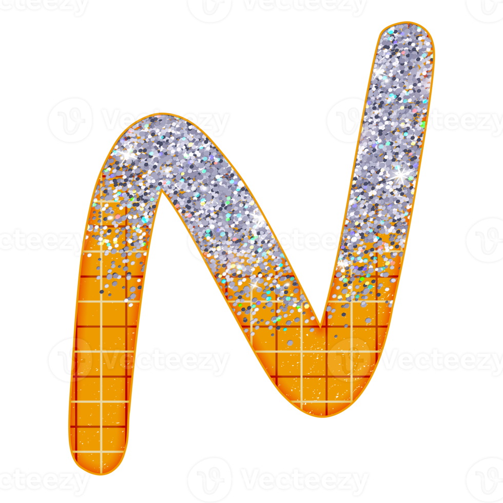 Half Silver Glitter Alphabet png