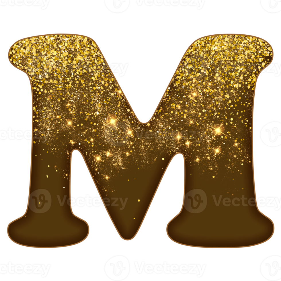 Half Gold Glitter Alphabet png