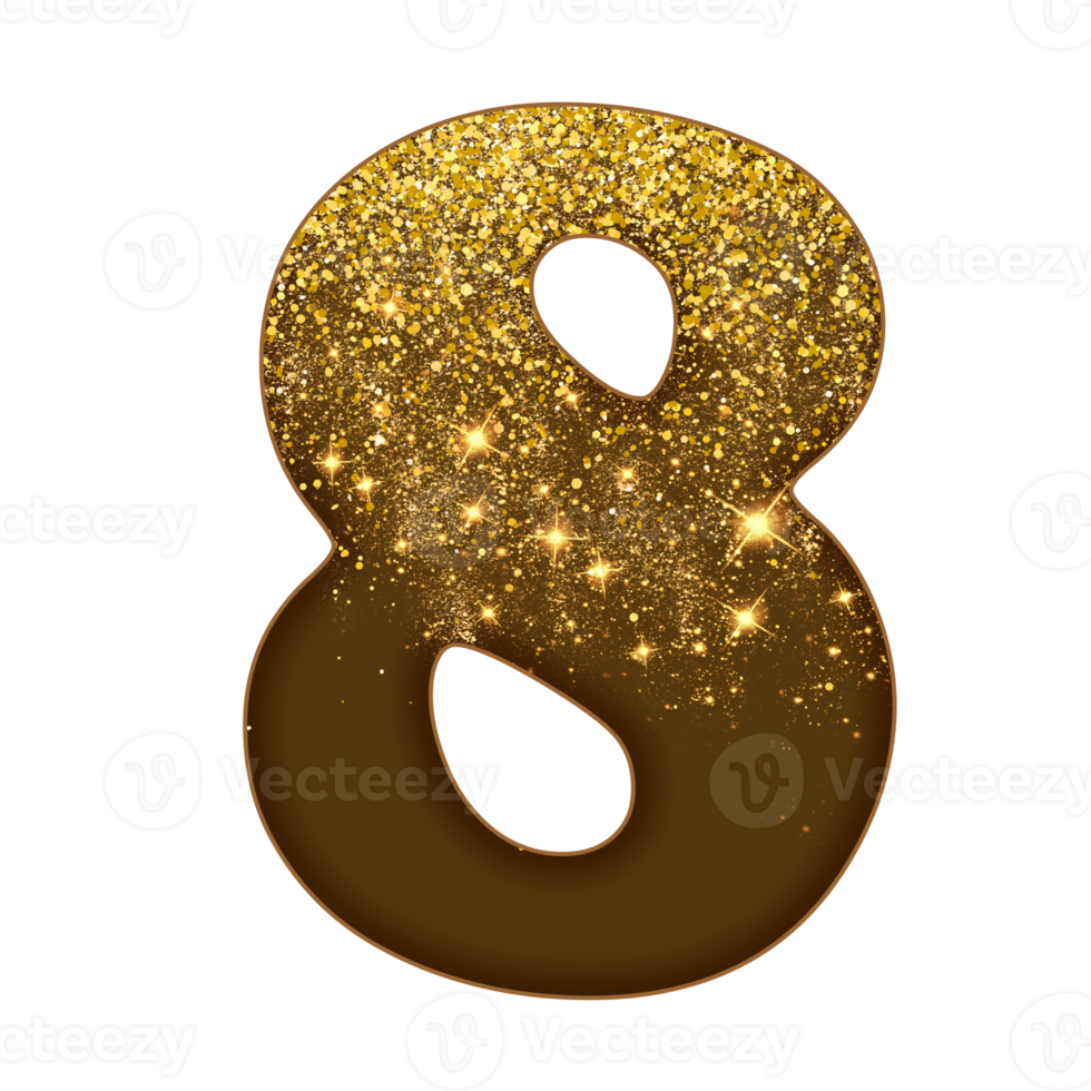 demi-numéro de paillettes d'or png