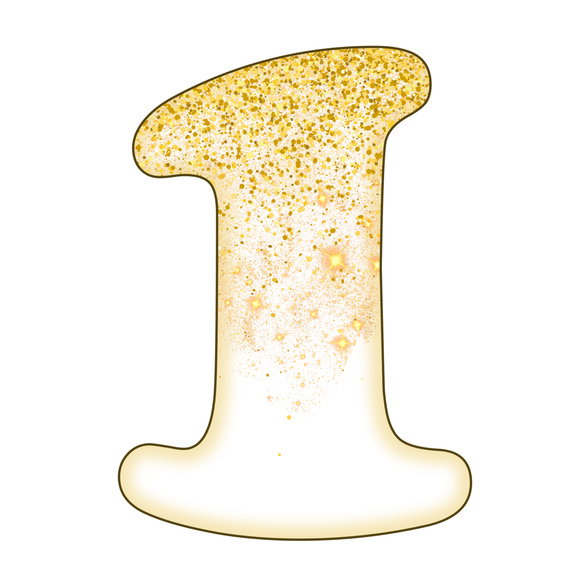 Half Gold Glitter Number 16691728 PNG