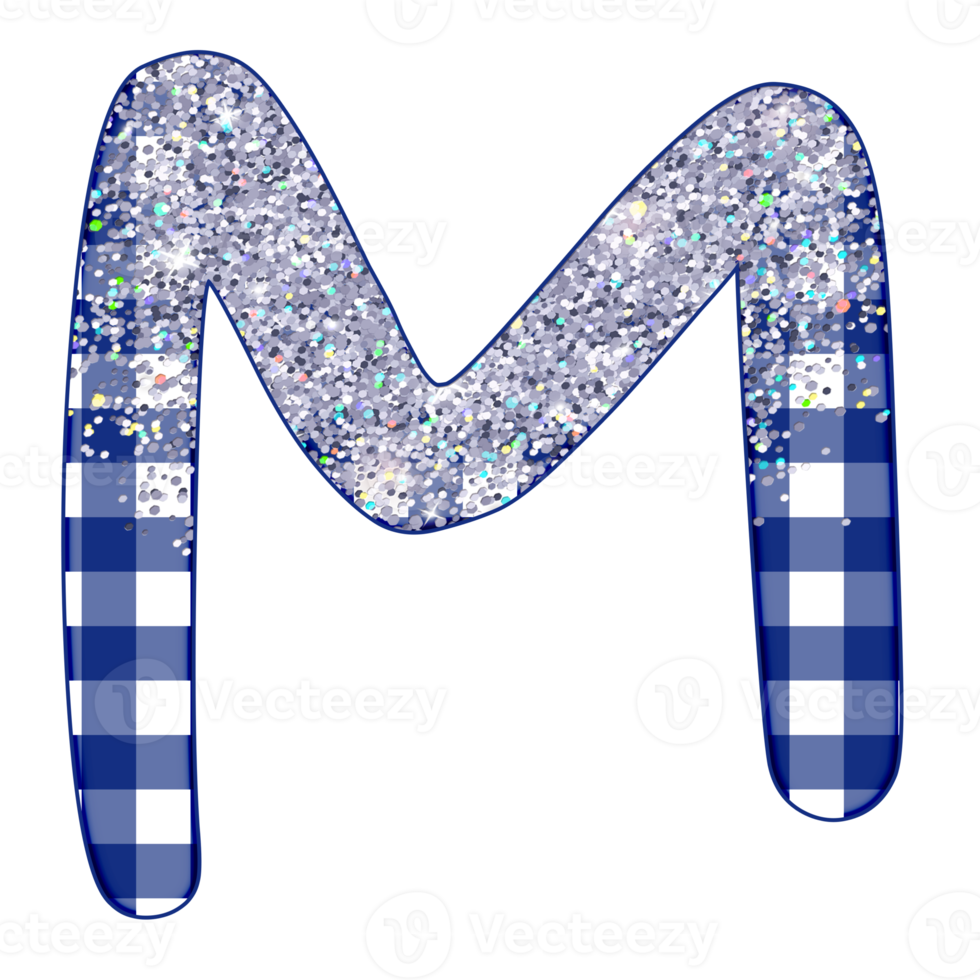 Half Silver Glitter Alphabet png