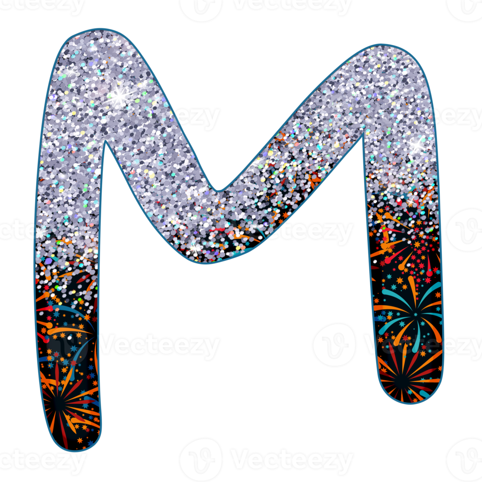 Half Silver Glitter Alphabet png