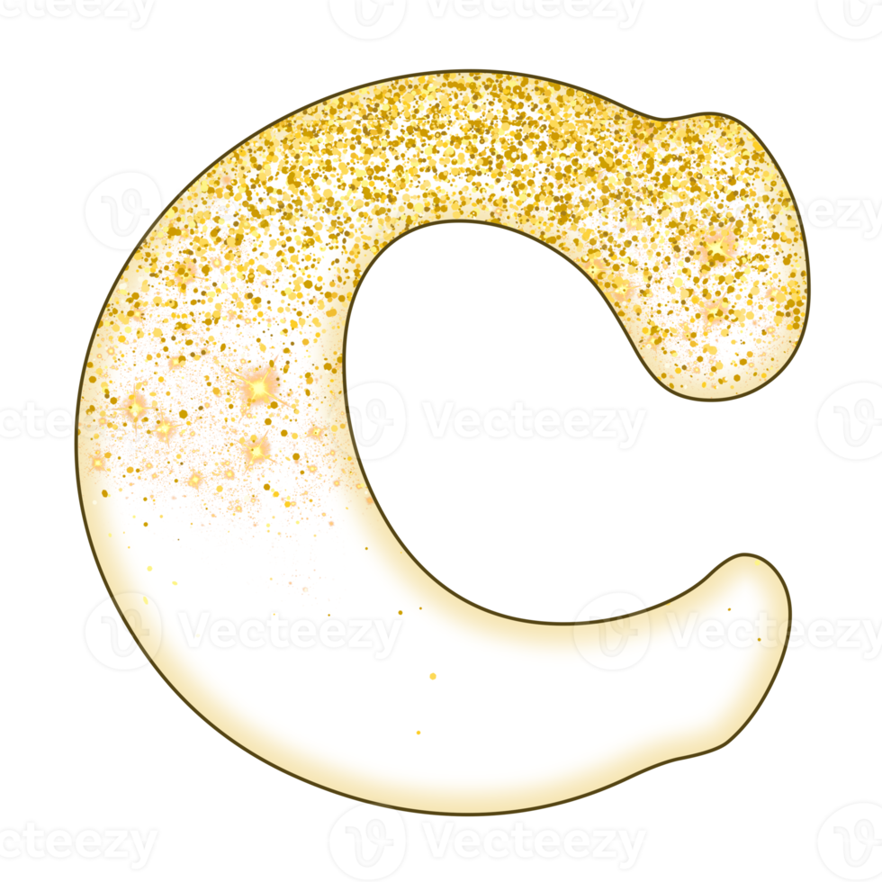 Half Gold Glitter Alphabet png