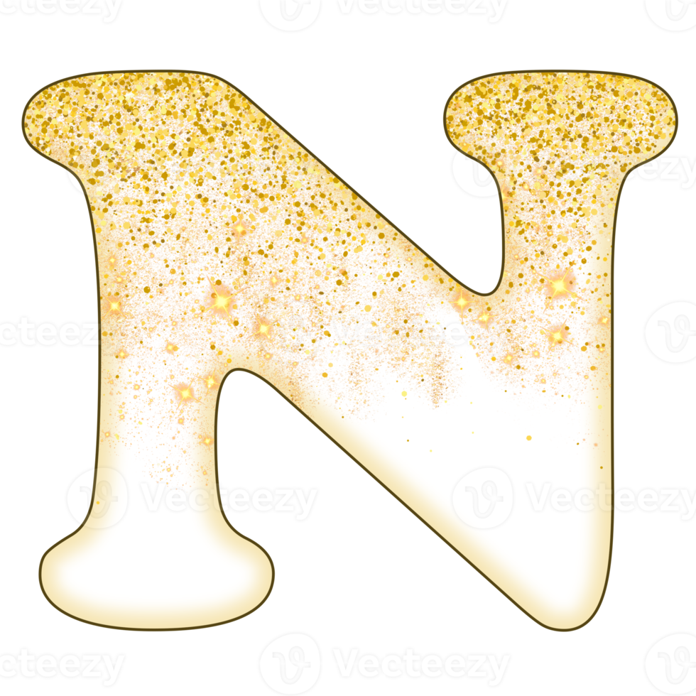 Half Gold Glitter Alphabet png