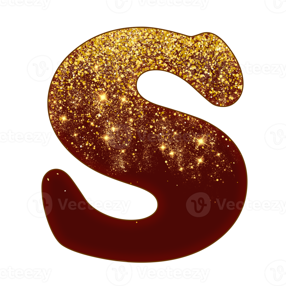 Half Gold Glitter Alphabet png