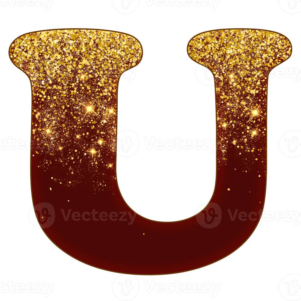 Half Gold Glitter Alphabet 16691882 PNG